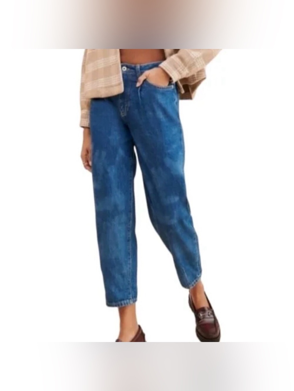 ANTHROPOLOGIE Pilcro The Breaker High Rise Pleated Barrel Leg Jeans Tapered 26 - Picture 3 of 14